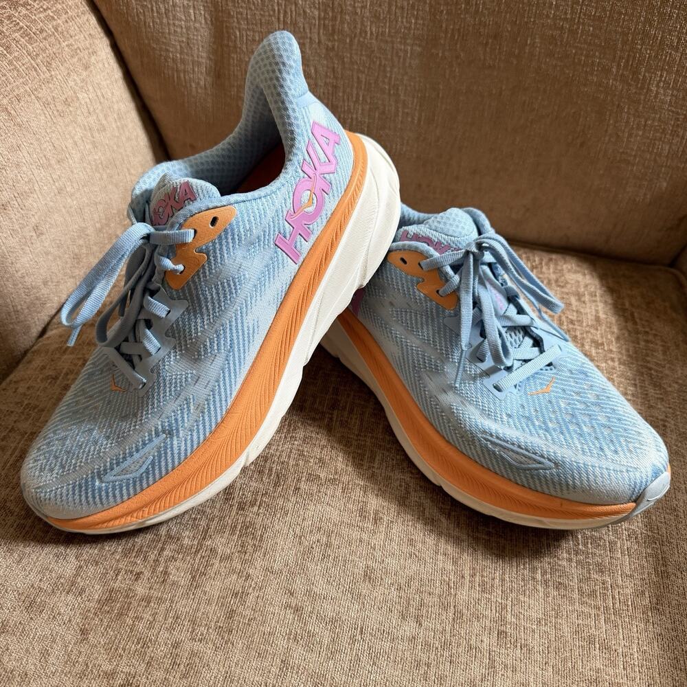Womens Size 7.5 Hoka One One Clifton 9 Shoes Airy Blue Running Sneakers